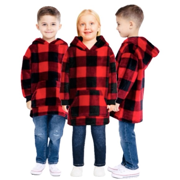 WONDER NATION Unisex Faux Sherpa Snugget Hoodie In Brilliant Red Size 2T - Picture 3 of 8